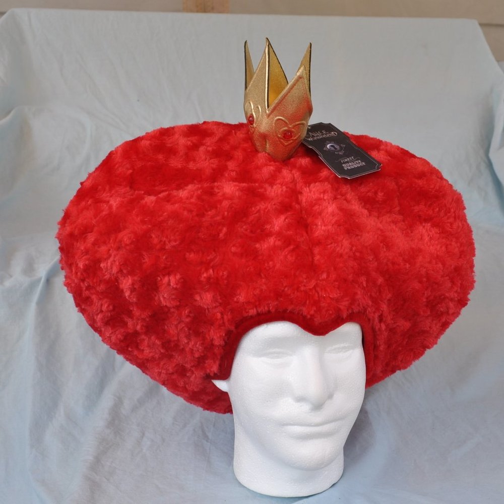 red queen of hearts hat wig NWT costume alice in wonderland (w695)